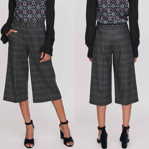 Maje Checked Bermuda Business Casual Culottes Size EU 38 Medium - Picture 8 of 13